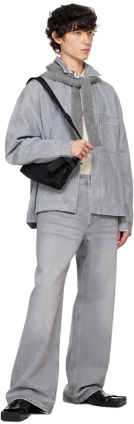 JACQUEMUS Le Cuerda Horizontal Nylon Bag In Black