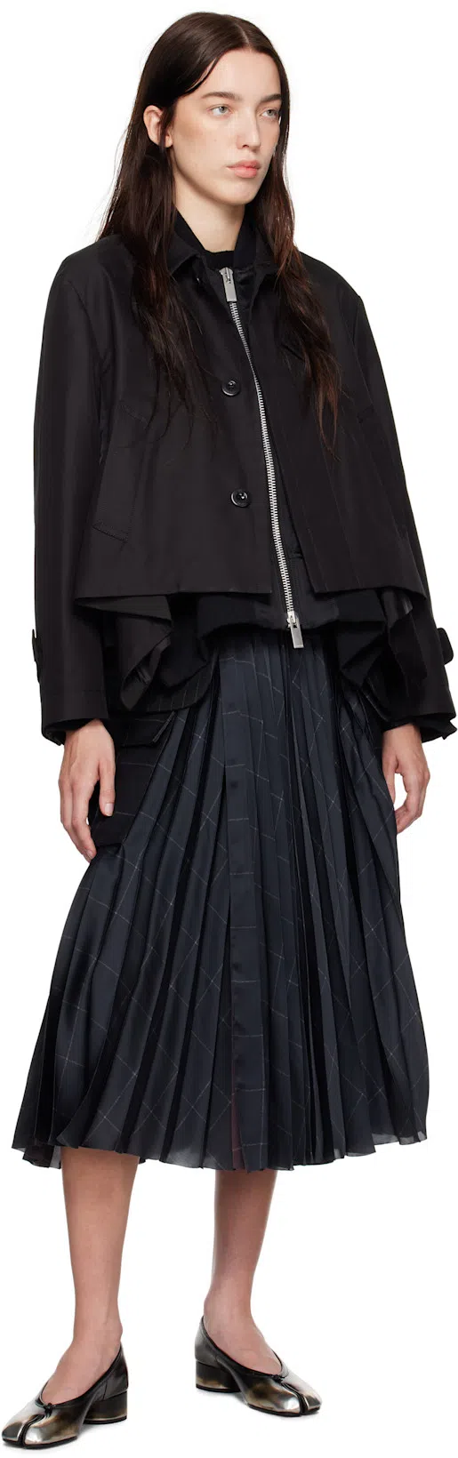 SACAI Women's Cable Knit Zippered Cardigan In Off White