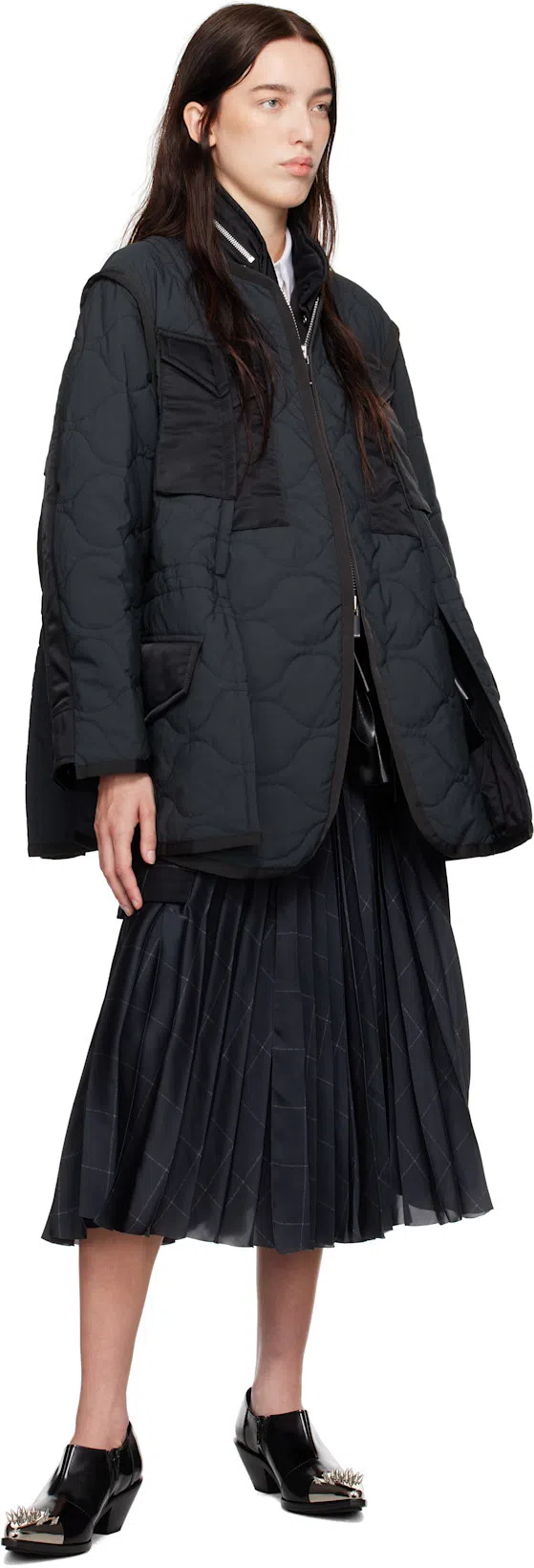 SACAI Women's Cable Knit Zippered Cardigan In Off White