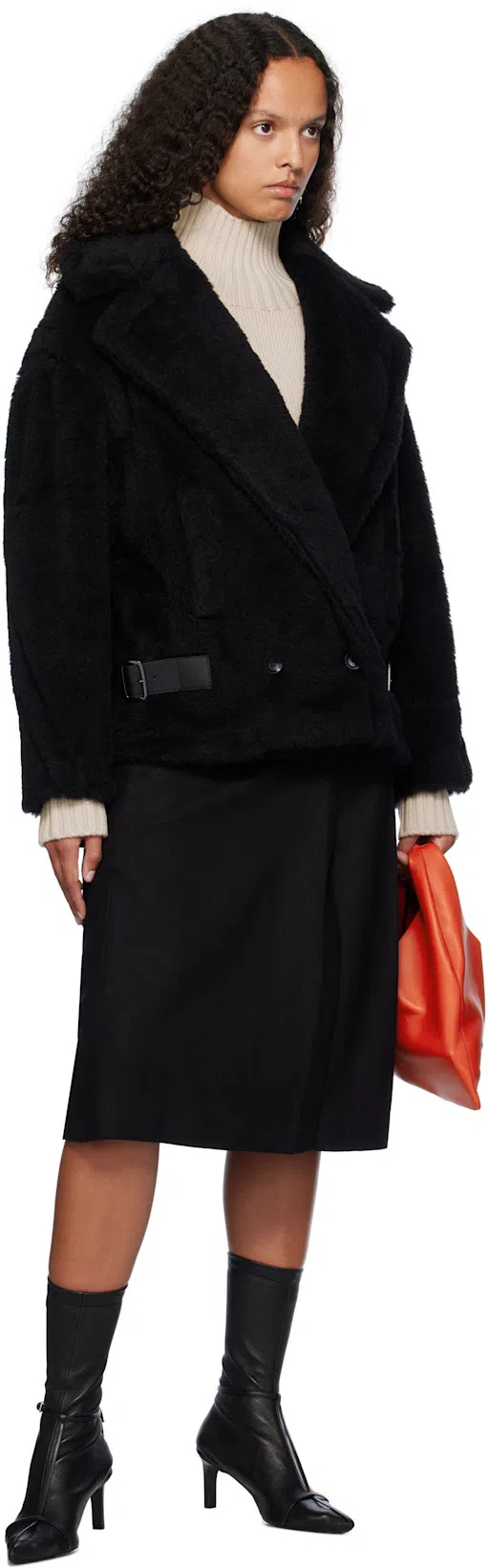 JIL SANDER Stivaletto Trunk Nylon T-strap Booties In Black