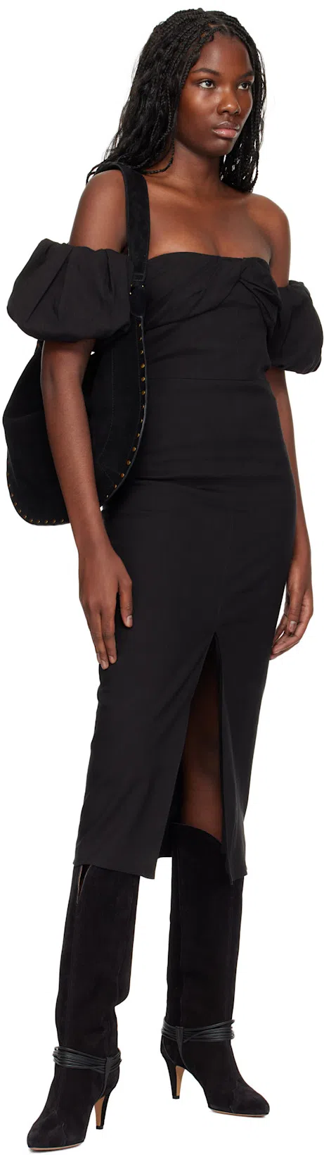 ISABEL MARANT Black Midnight Oskan Soft Zip Shoulder Bag