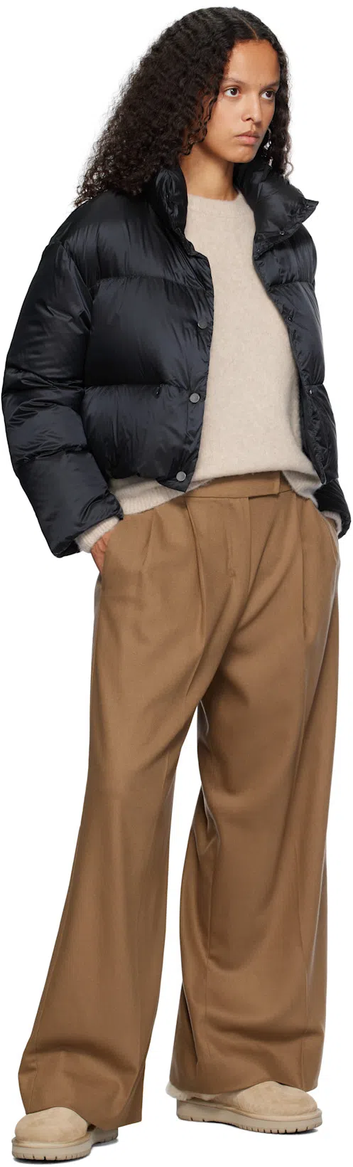 BURBERRY Chubby Snow Boots In Suede And Beige Shearling Women In Neutral