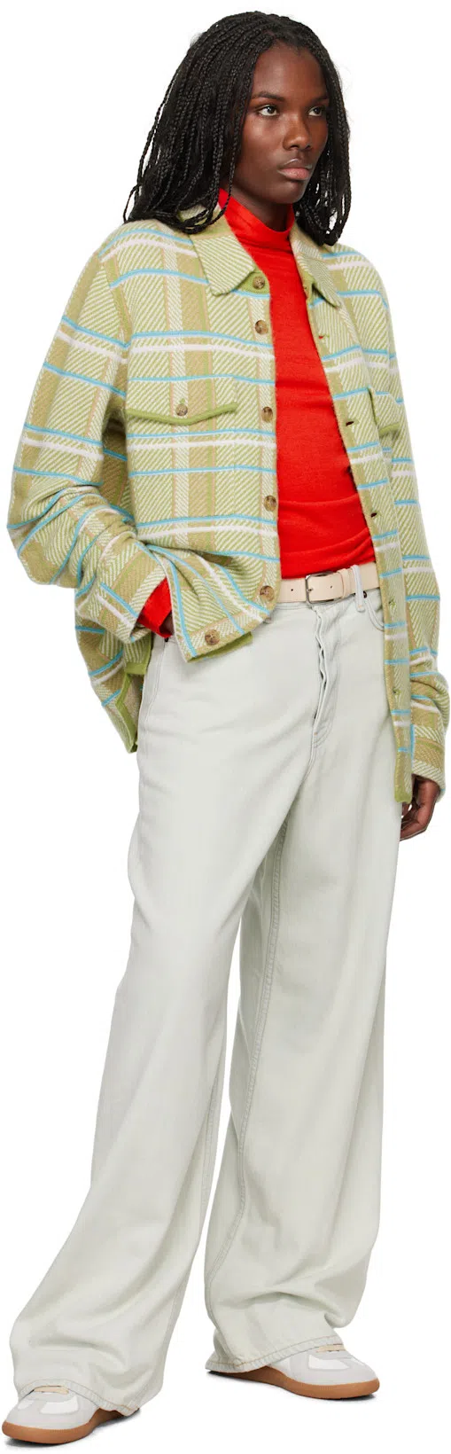 MAISON MARGIELA Bicolor Leather Replica Sneakers In White