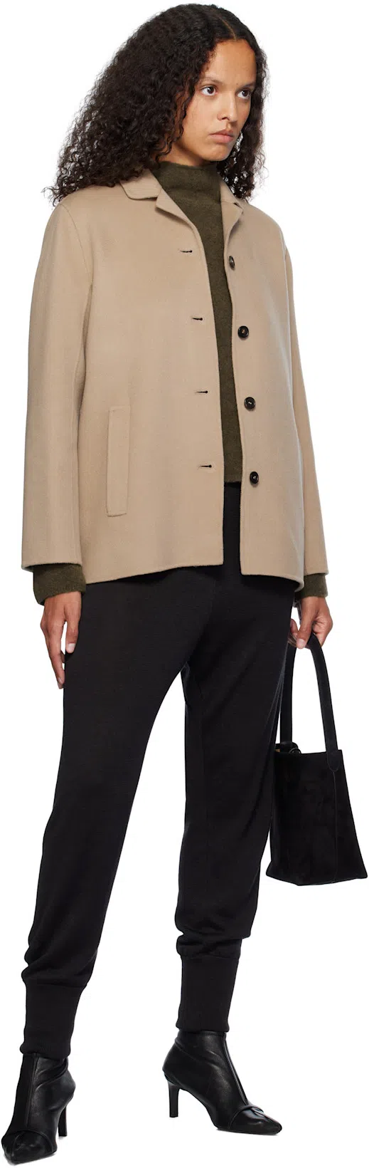 JIL SANDER Stivaletto Trunk Nylon T-strap Booties In Black