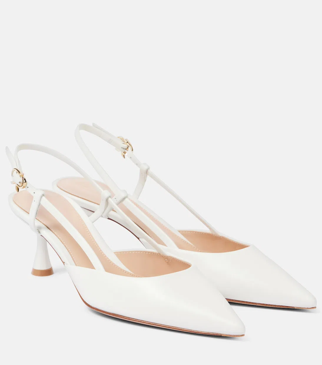 GIANVITO ROSSI Ascent 55 Slingback Pumps In White