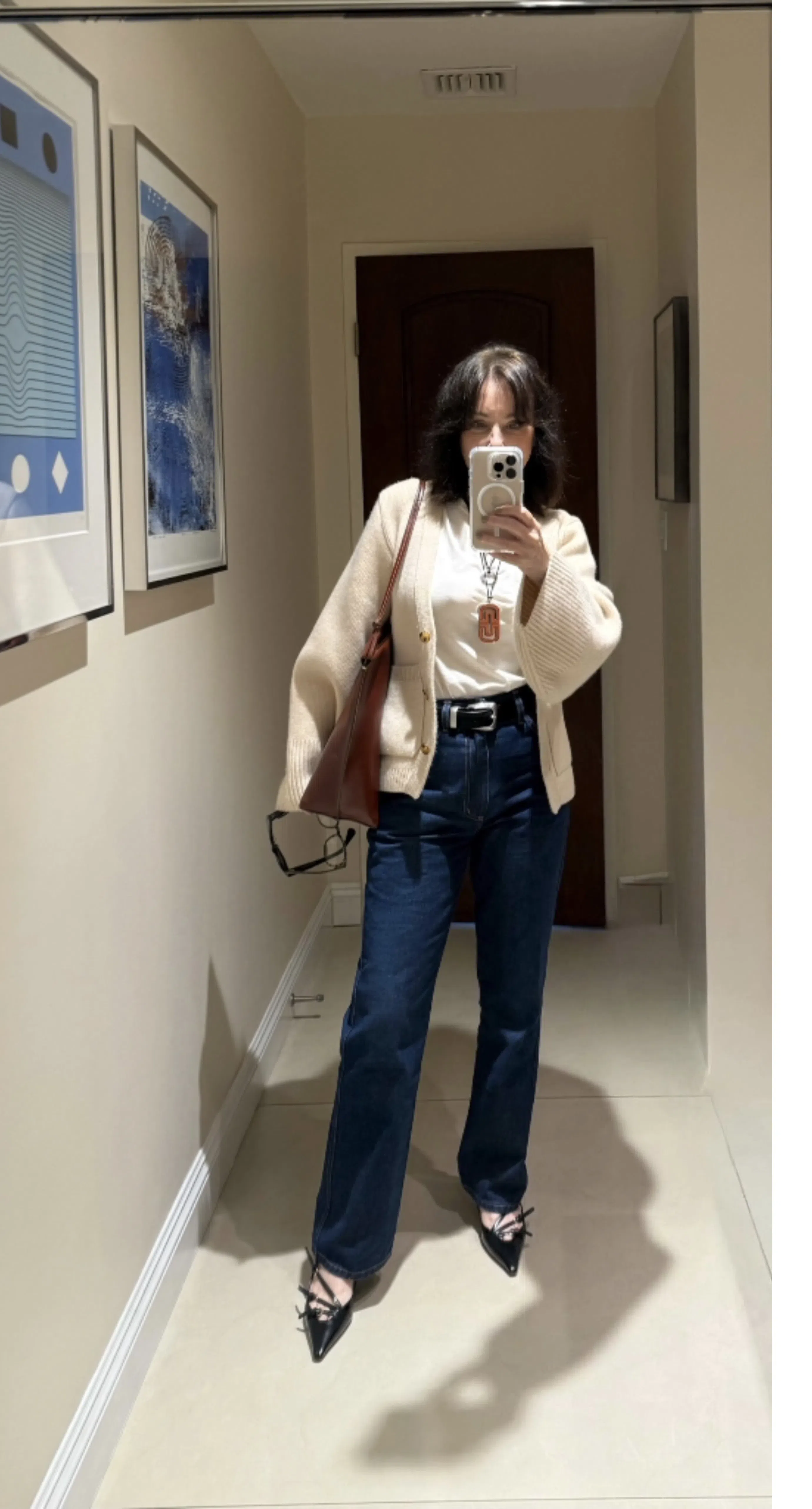 KHAITE Scarlet Cashmere Cardigan In White