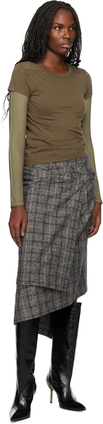 KNWLS Khaki Ghost Long Sleeve T-shirt In Olive