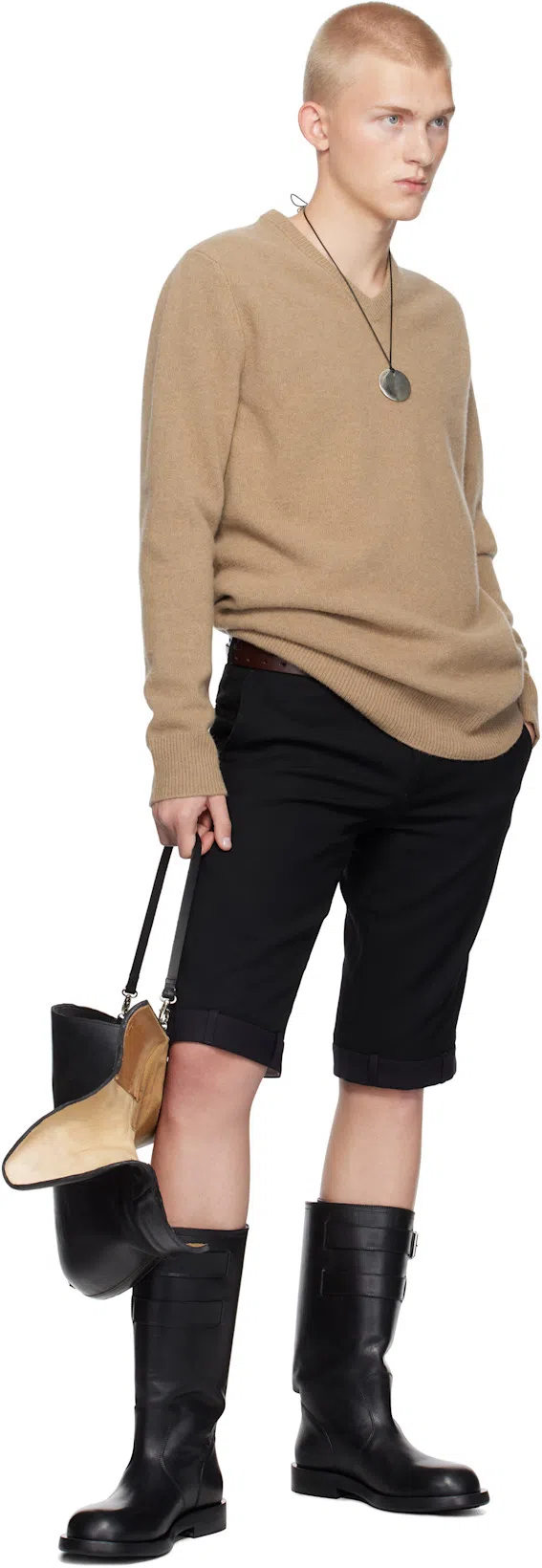 SOPHIE BUHAI Black & Silver Medium Full Moon Pendant Necklace In Sterling Silver