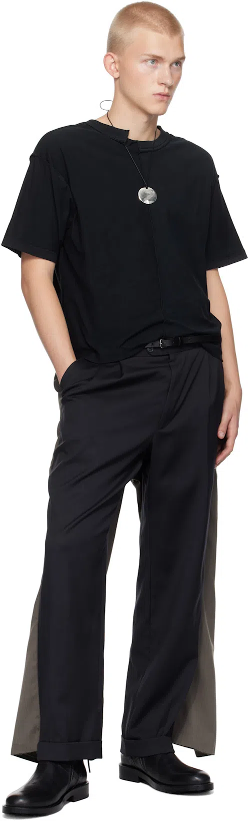 SOPHIE BUHAI Black & Silver Medium Full Moon Pendant Necklace In Sterling Silver