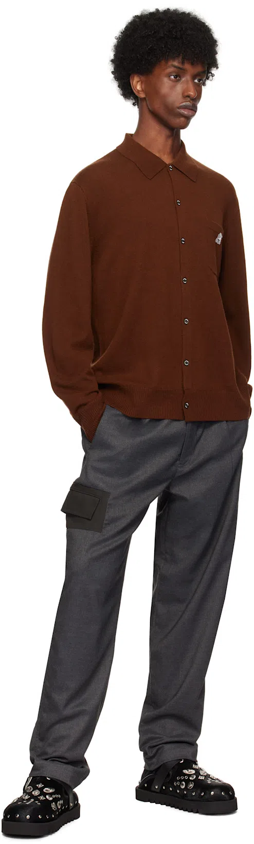 THE SHEPHERD UNDERCOVER Brown Us2d4901 Cardigan