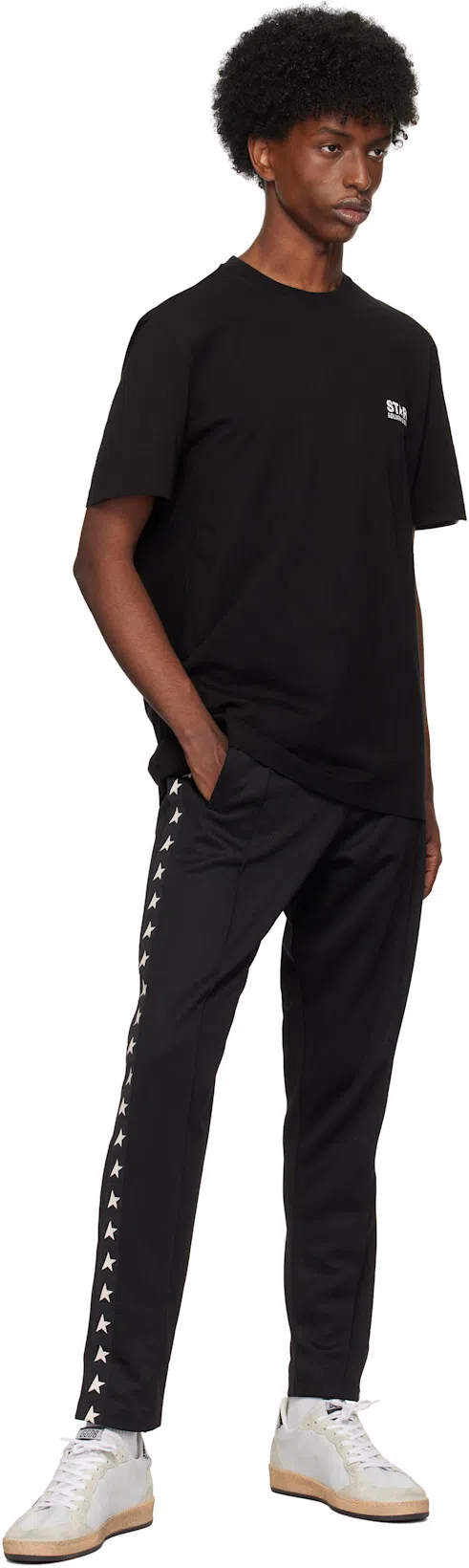 GOLDEN GOOSE Men Logo Print T-shirt In Black