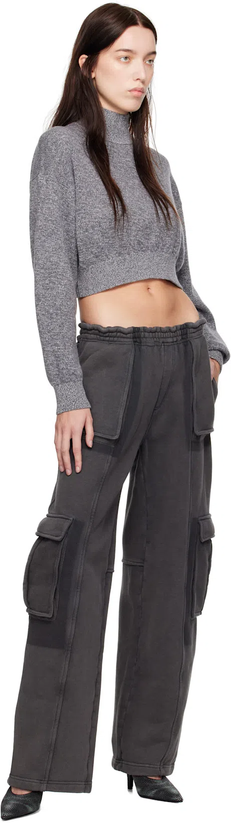 ALEXANDER WANG 90mm Irina Mules In Grey Aged