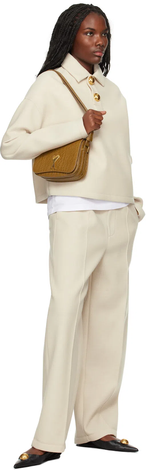 TOTÊME Toteme Monogram Embroidered Curved T Shirt In White