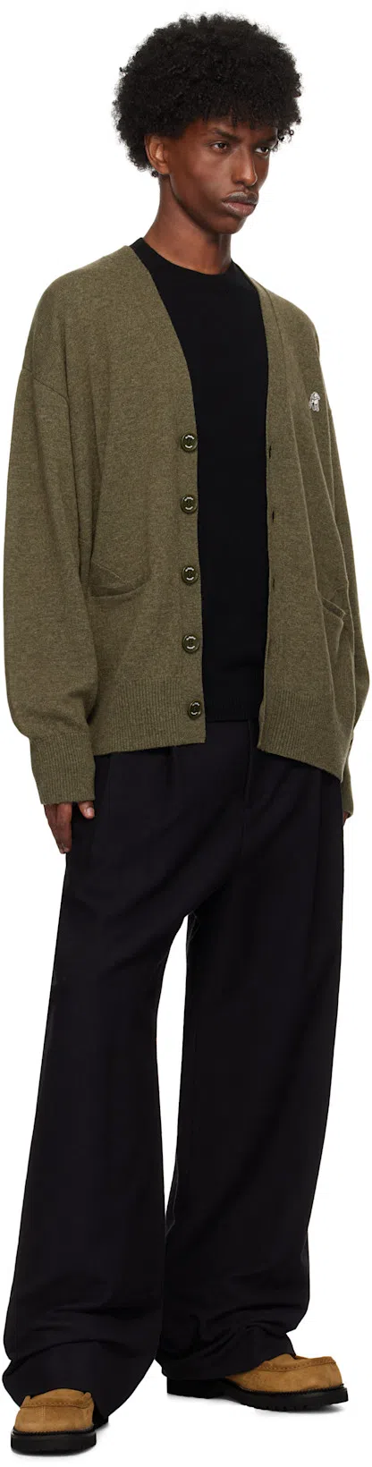 THE SHEPHERD UNDERCOVER Khaki Us2d4992-2 Cardigan In Top Khaki
