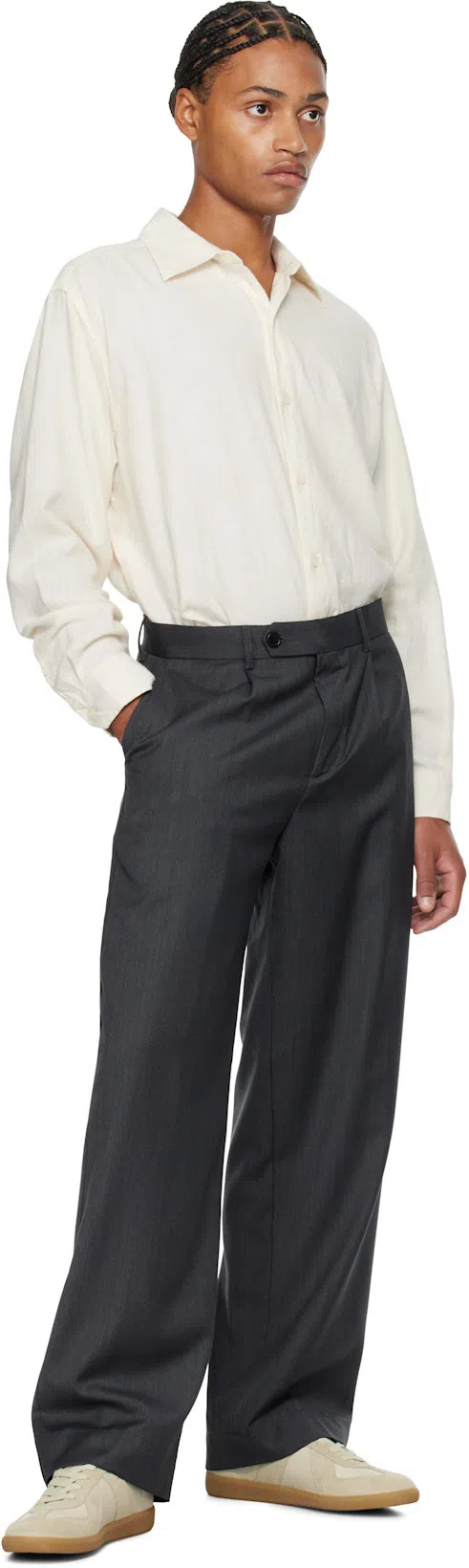 MAISON MARGIELA Beige Comb Replica Panelled Leather Low-top Trainers Eur 40 / 6 Uk In Beige_and_papyrus