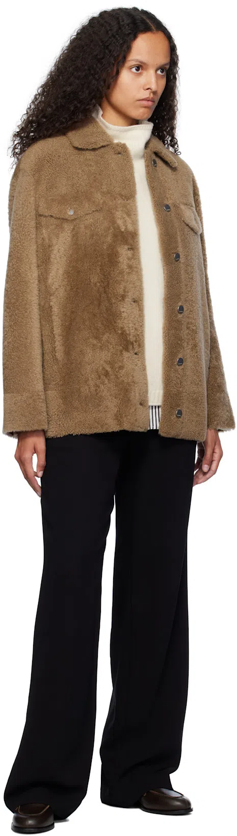 AEYDE Leather Loafers With Penny Strap And Round Toe In Brown