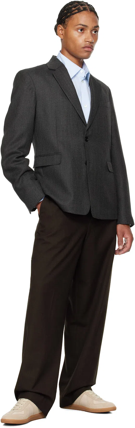 MAISON MARGIELA Beige Comb Replica Panelled Leather Low-top Trainers Eur 40 / 6 Uk In Beige_and_papyrus