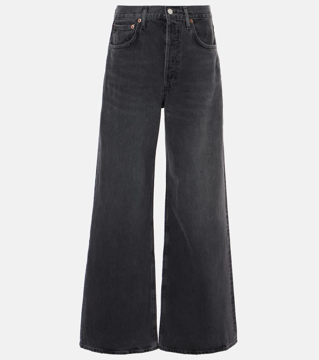 AGOLDE Dame High Waist Wide Leg Organic Cotton Jeans In Hitch