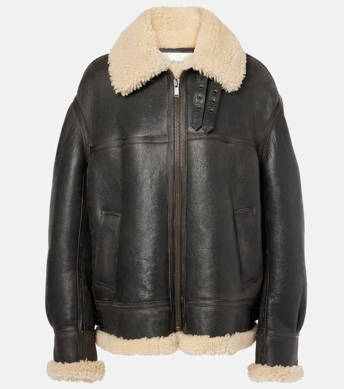 SAINT LAURENT Knit Pencil Skirt In Beige