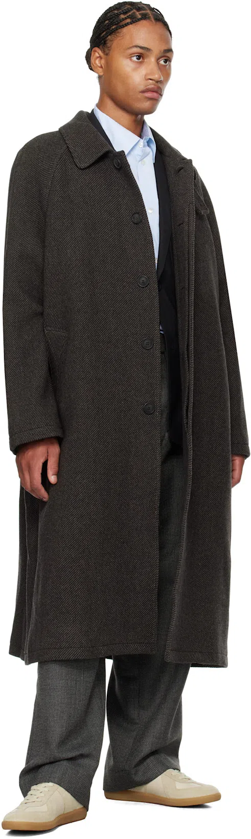 MAISON MARGIELA Beige Comb Replica Panelled Leather Low-top Trainers Eur 40 / 6 Uk In Beige_and_papyrus