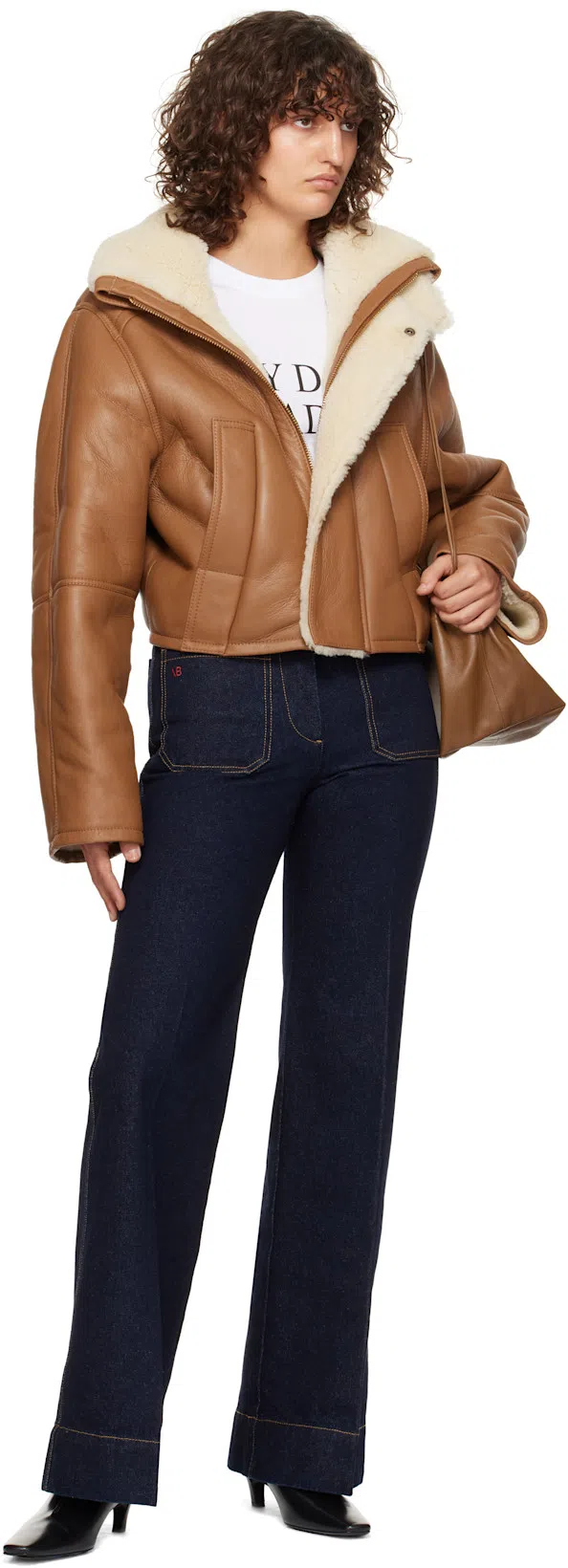 VICTORIA BECKHAM Womens White My Dad Had A Rolls-royce Cotton-jersey T-shirt Xl