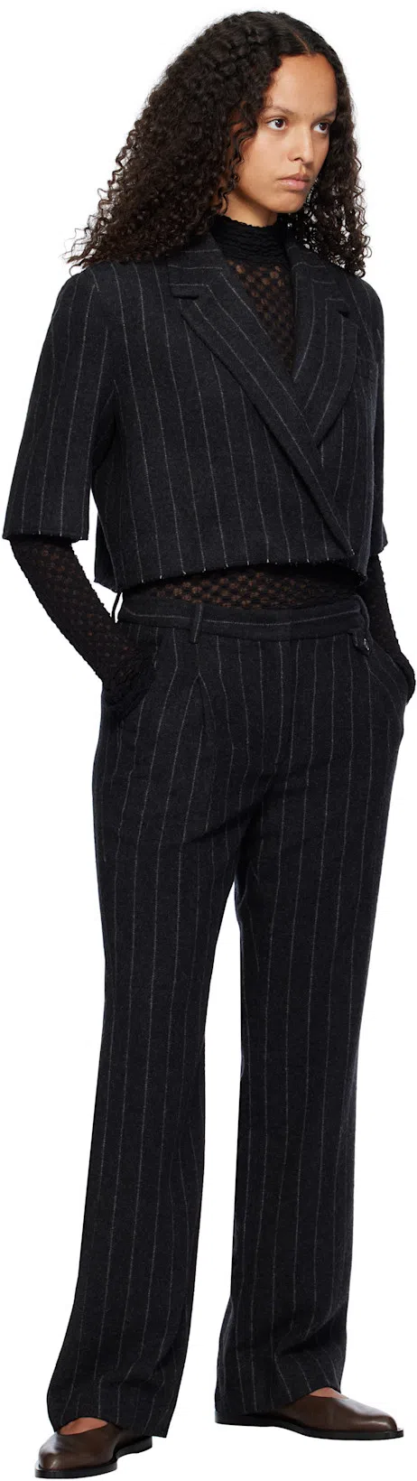 THE GARMENT Tailored Trousers In Black Wool Blend