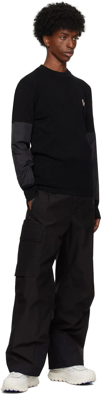 MONCLER Grenoble Crewneck T-shirt Embroidery Detail In Black