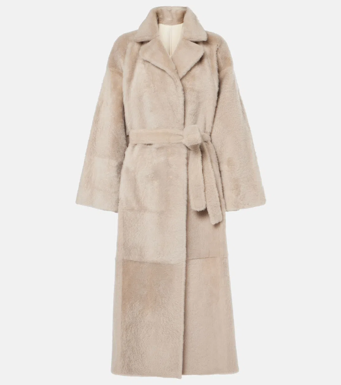 BRUNELLO CUCINELLI Reversible Shearling Coat With Shiny Detailing In Beige