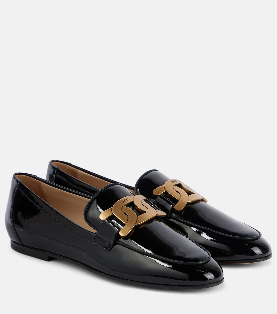 TOD'S Chain-link Detail Loafers In Black