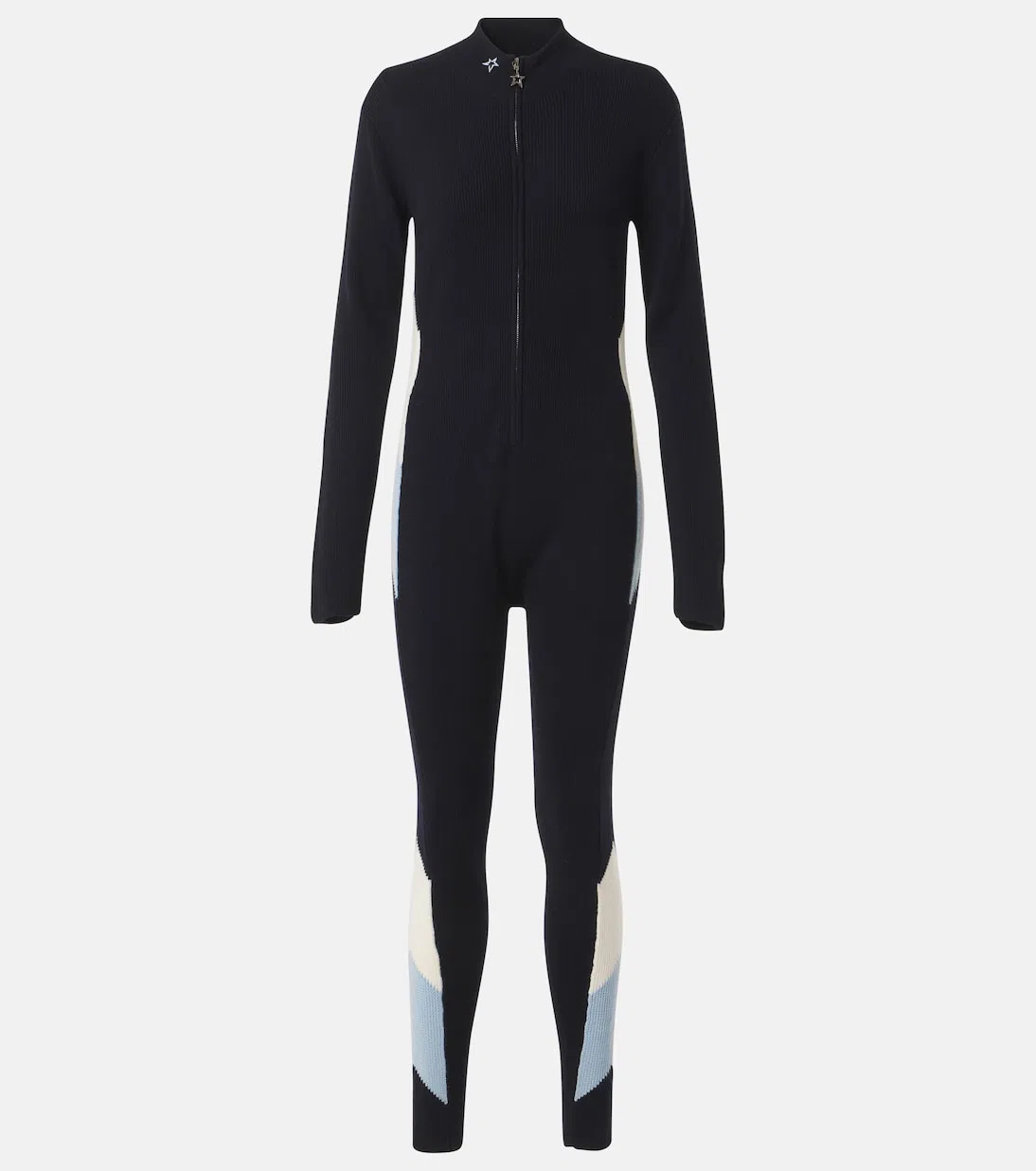 PERFECT MOMENT Cortina Hooded Belted Quilted Down Ski Jacket In Blue