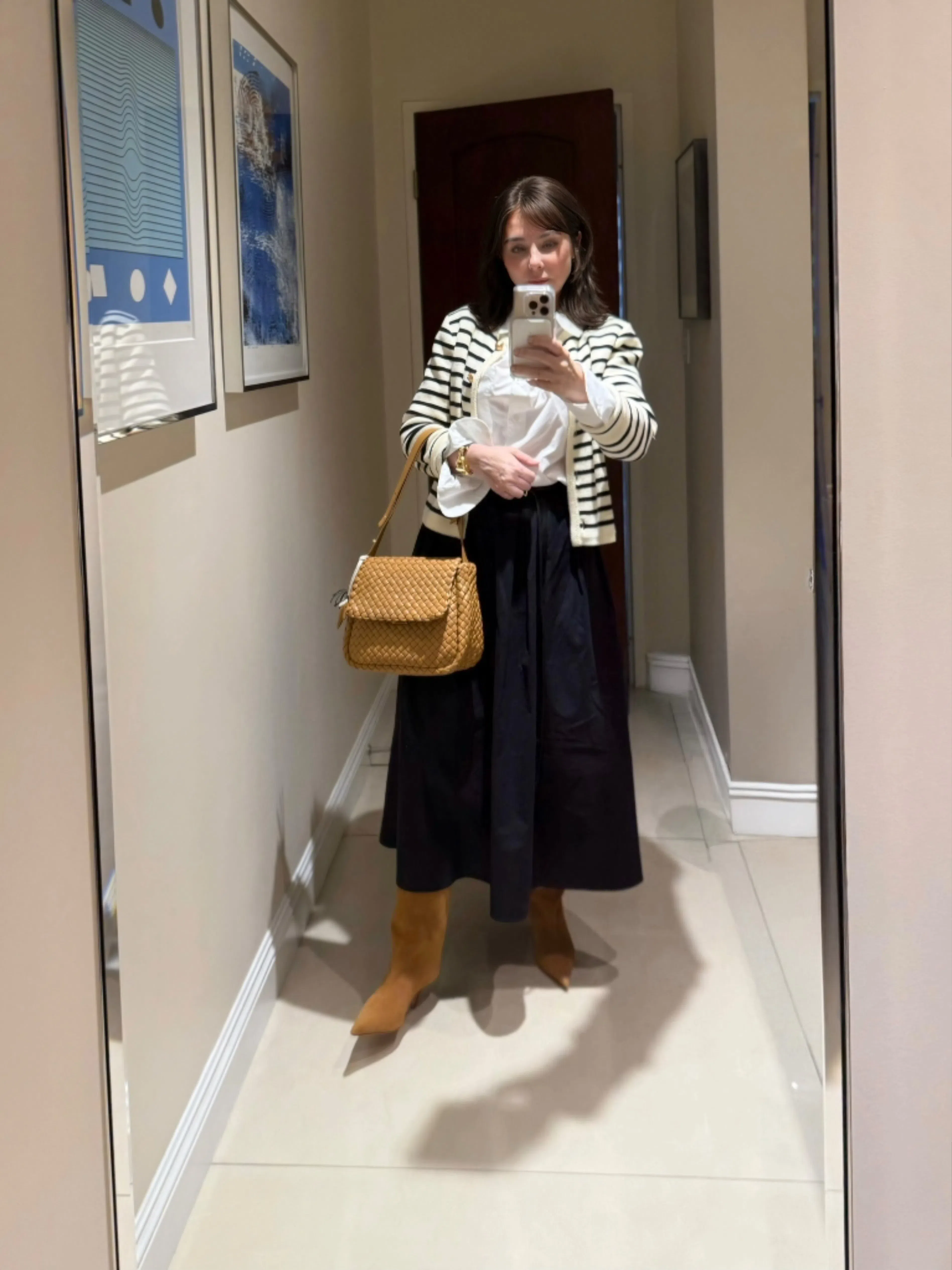 PAULA ROWAN Montserrat Leather Opera Gloves In Black