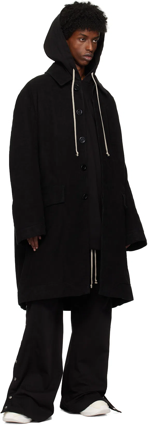 RICK OWENS DRKSHDW Asymmetrical Hem Long Sleeve Hoodie In Animal Print