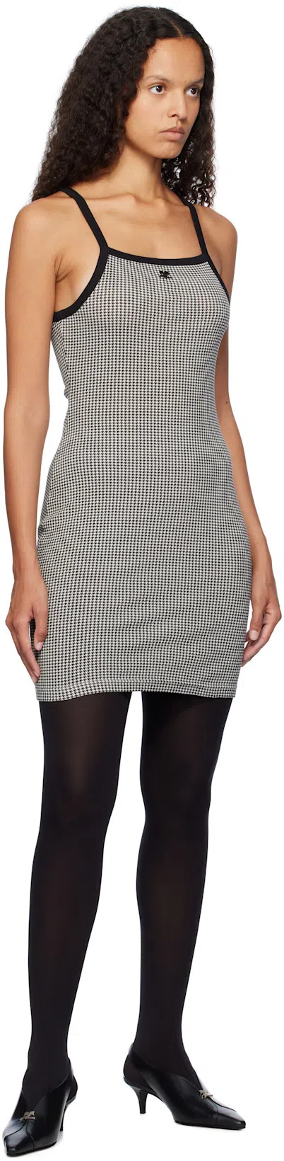 COURRÈGES Houndstooth-pattern Straight Hem Mini Dress In Gray