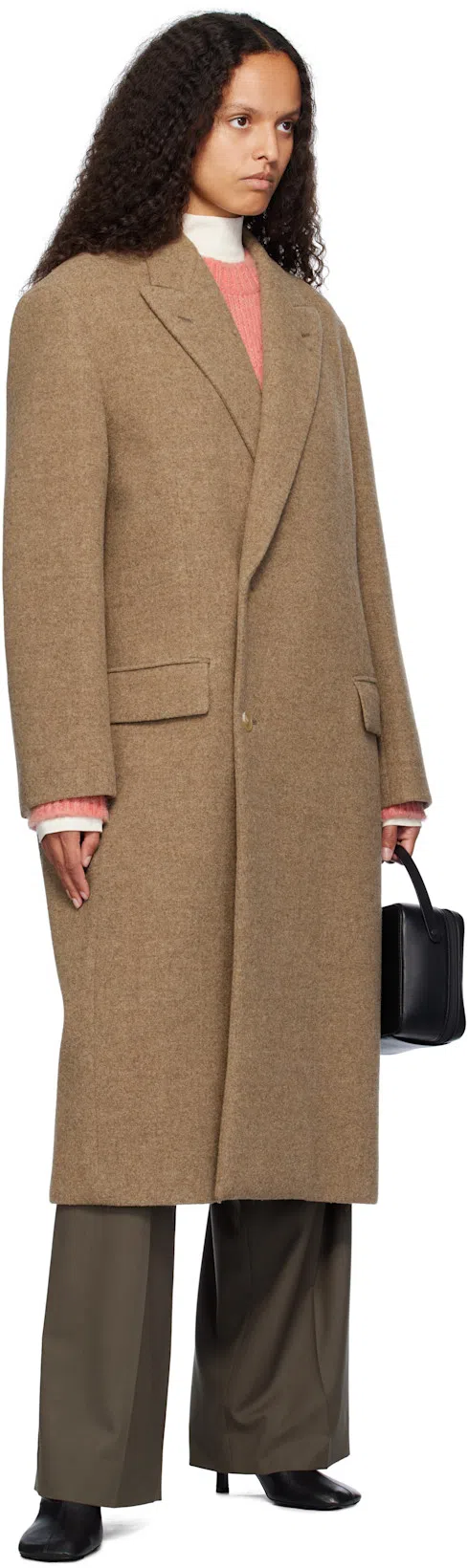 AURALEE Square Crossbody Bag Adjustable Strap In Black