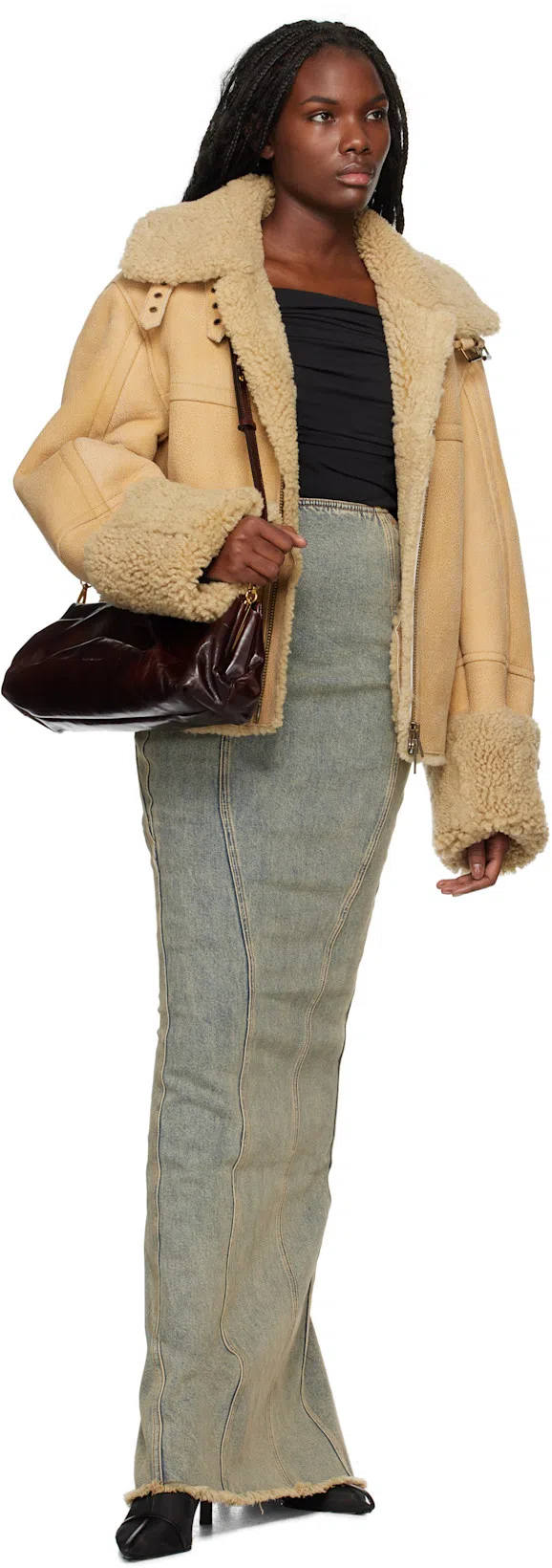 JIL SANDER Stivaletto Trunk Nylon T-strap Booties In Black