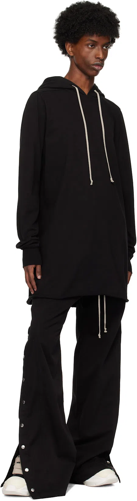 RICK OWENS DRKSHDW Asymmetrical Hem Long Sleeve Hoodie In Animal Print