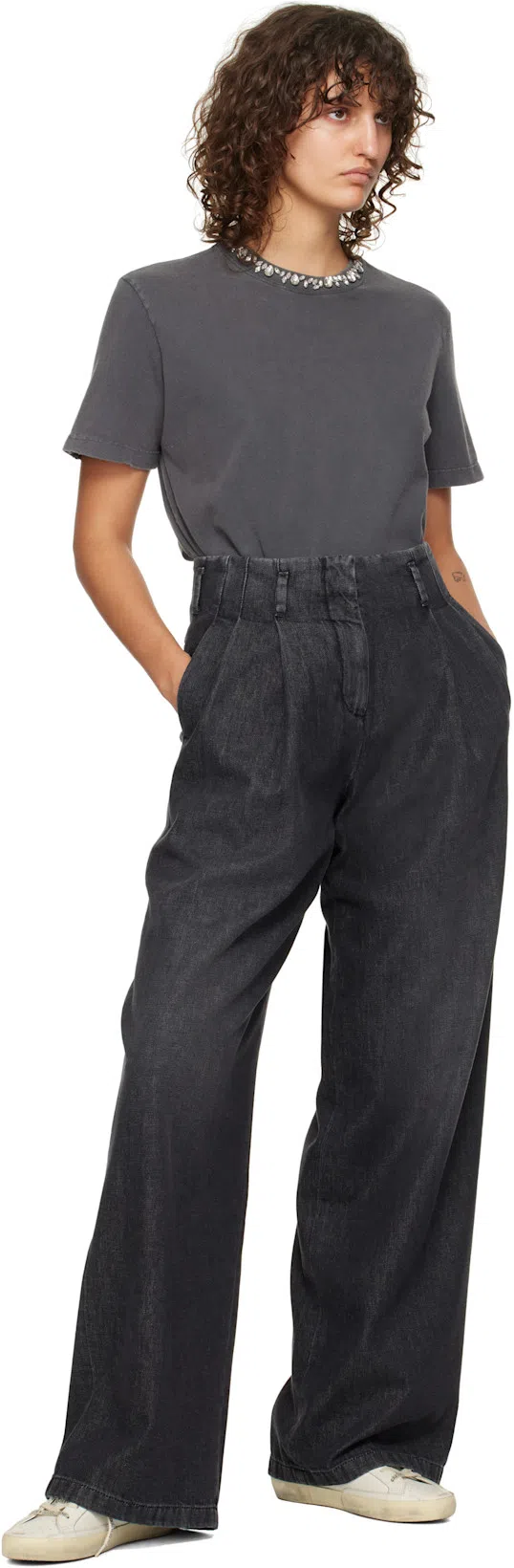 GOLDEN GOOSE Super-star Low Top Sneaker In White/gold/black