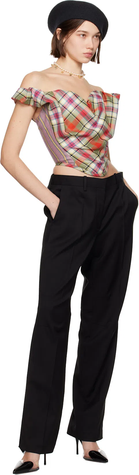 ALAÏA Le Coeur Black Patent Leather High Slingback In Animal Print