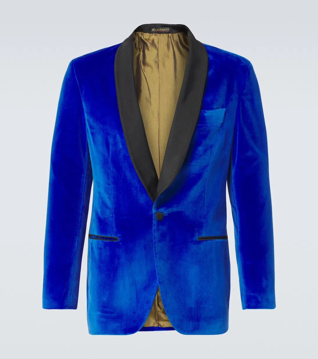 RUBINACCI Cotton Velvet Blazer In Blue