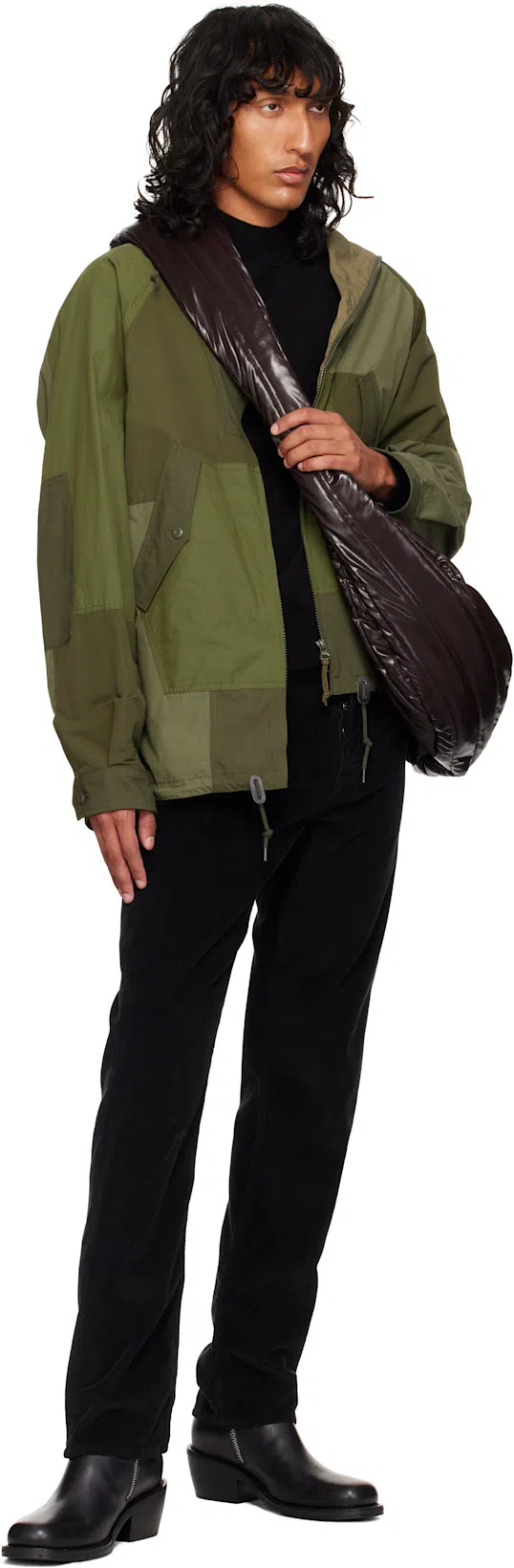 COMME DES GARÇONS HOMME DEUX Khaki Patchwork Jacket In 2 Khaki Mix