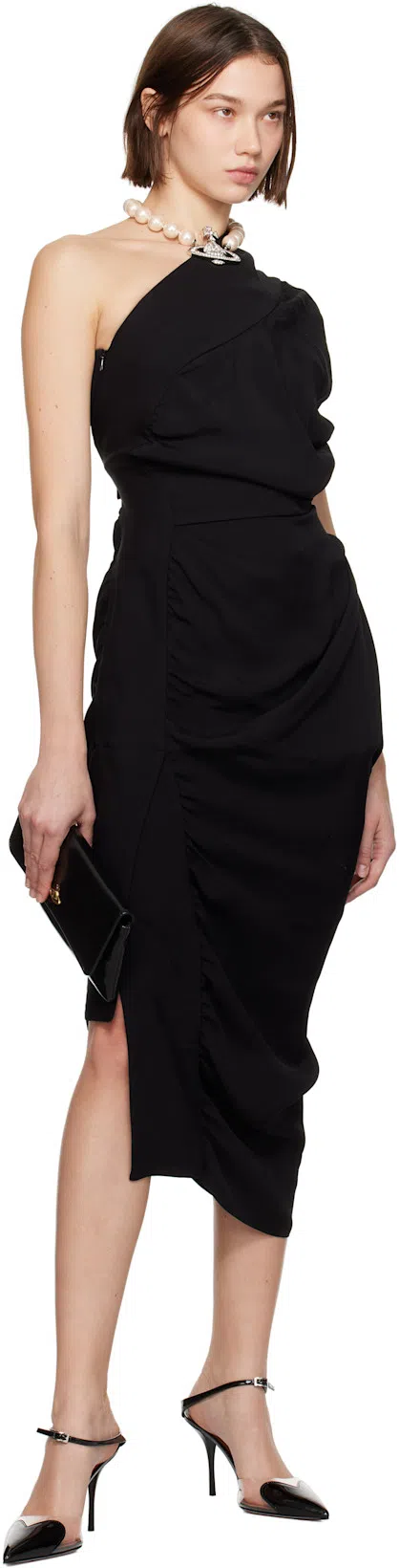 ALAÏA Le Coeur Black Patent Leather High Slingback In Animal Print