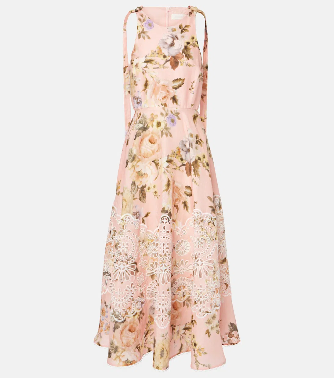 ZIMMERMANN Acacia Broderie Midi Dress In Multicolor