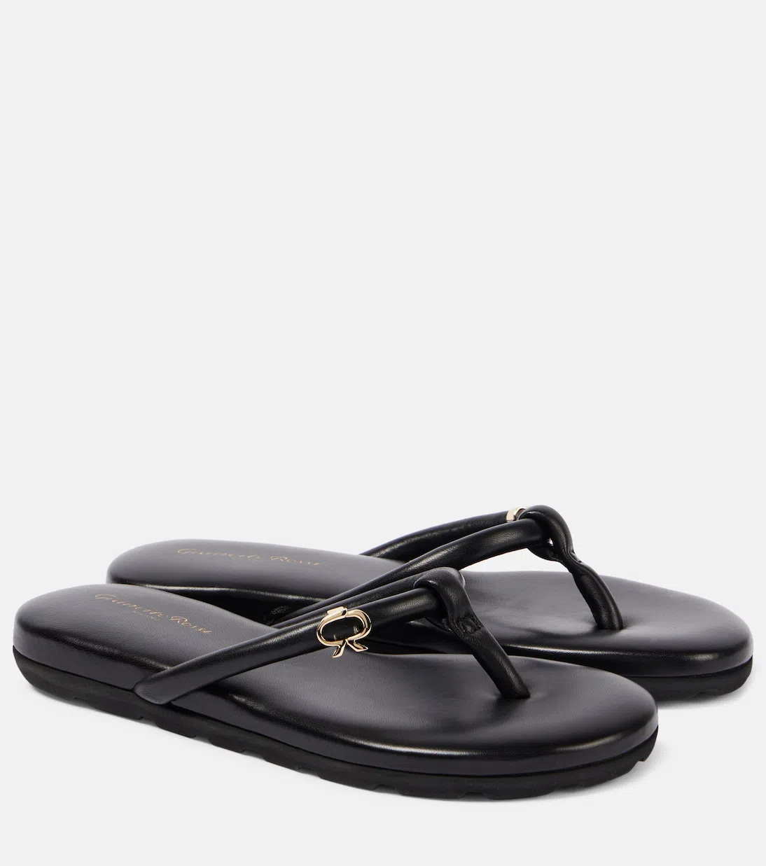 GIANVITO ROSSI Fiji Nappa Leather Flip-flops In Black