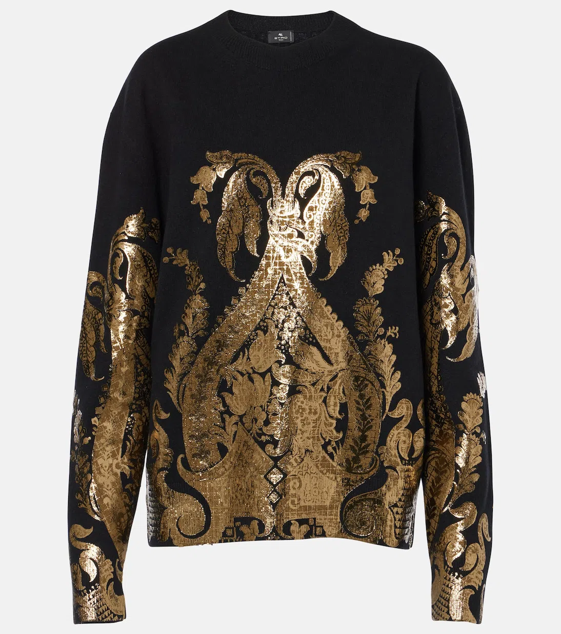 ETRO Paisley Wool Sweater In Black