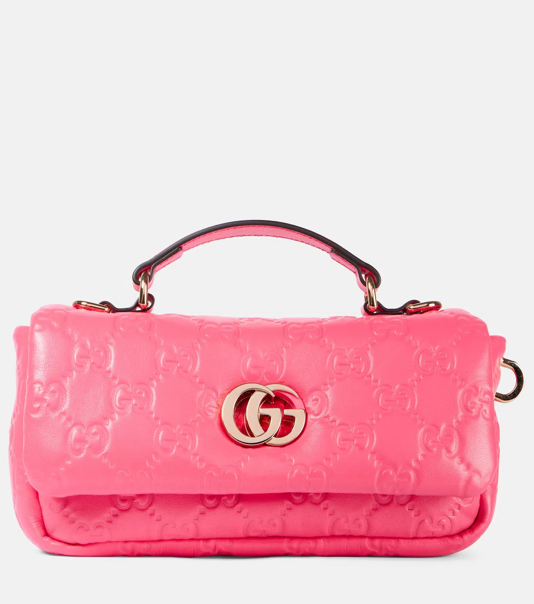 GUCCI Gg Milano Small Leather Shoulder Bag In Pink