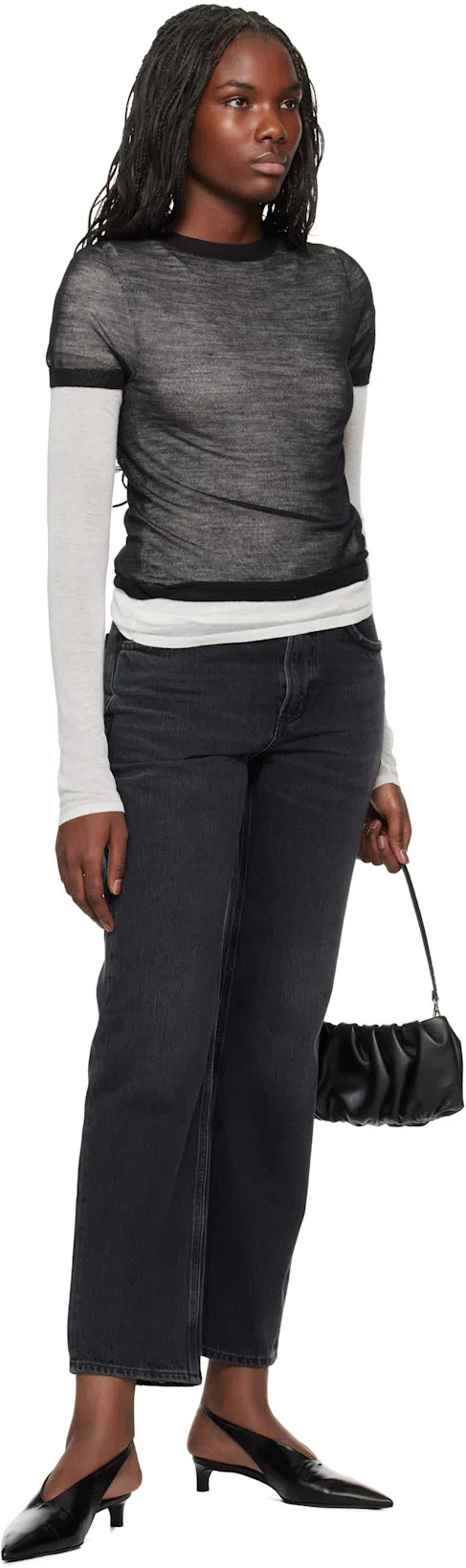 AGOLDE Valen High Waist Organic Cotton Ankle Straight Leg Jeans In Hitch