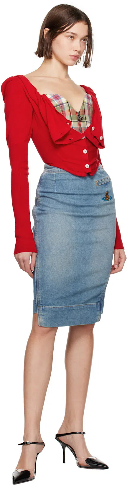 ALAÏA Le Coeur Black Patent Leather High Slingback In Animal Print