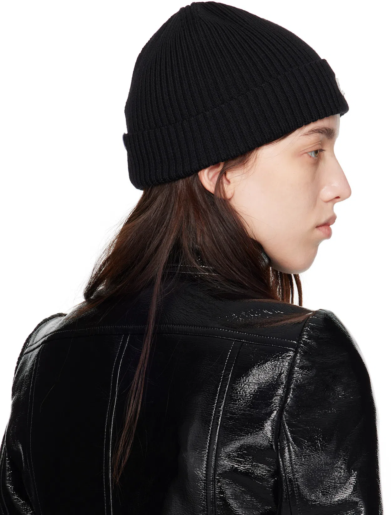 COURRÈGES Textured Vinyl Crop Jacket In Black