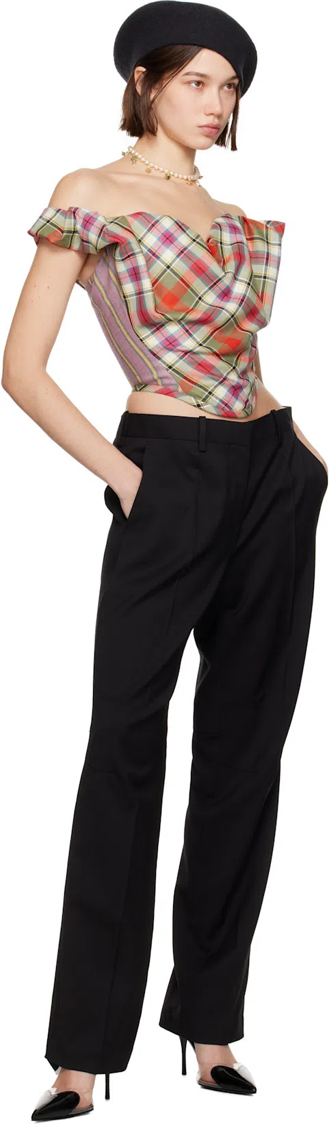 ALAÏA Le Coeur Black Patent Leather High Slingback In Animal Print