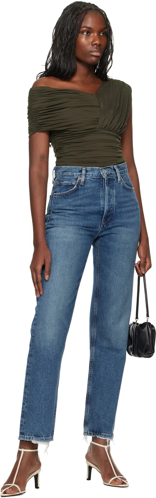 AGOLDE Khaki Etienne Bodysuit In Potion